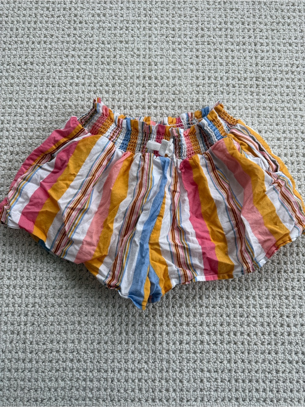 Janie and Jack Pink Yellow Blue Striped Girls Shorts